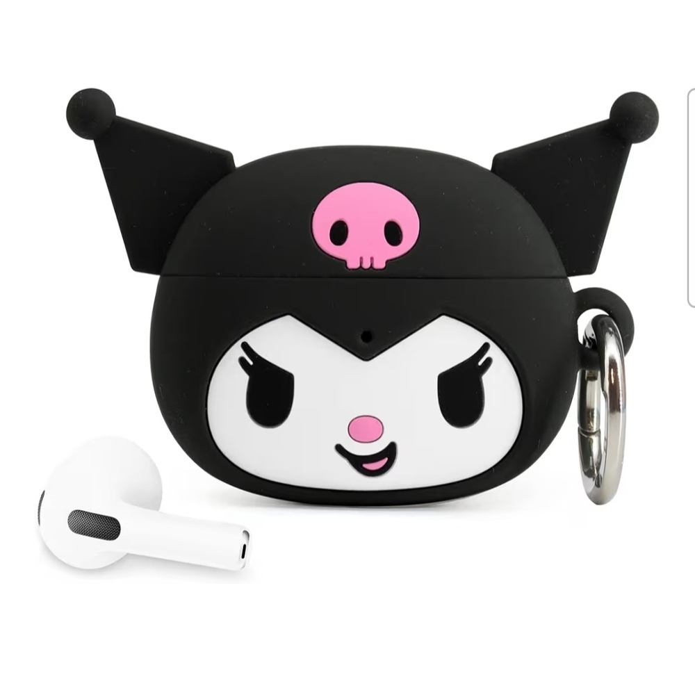 Black and White Kuromi AirPods Pro 2 Case w/ Keyring - Picture 4 of 6